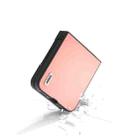 For Motorola Razr 50 Ultra ABEEL Genuine Leather Wave Black Edge Phone Case(Pink) - 3