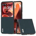 For Motorola Razr 60 Ultra ABEEL Genuine Leather Wave Black Edge Phone Case(Green) - 1