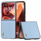For Motorola Razr 60 Ultra ABEEL Genuine Leather Wave Black Edge Phone Case(Blue) - 1