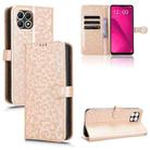 For T-Mobile Revvl 7 5G Honeycomb Dot Texture Leather Phone Case(Gold) - 1