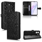 For Blackview Wave 6C Honeycomb Dot Texture Leather Phone Case(Black) - 1