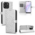 For Blackview Wave 6C Honeycomb Dot Texture Leather Phone Case(Silver) - 1