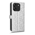 For Blackview Wave 6C Honeycomb Dot Texture Leather Phone Case(Silver) - 3