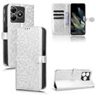 For Blackview Wave 8 / 8C / Oscal Flat 2 Honeycomb Dot Texture Leather Phone Case(Silver) - 1