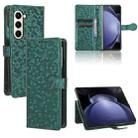 For Samsung Galaxy Z Fold6 5G Honeycomb Dot Texture Leather Phone Case(Green) - 1