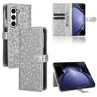 For Samsung Galaxy Z Fold6 5G Honeycomb Dot Texture Leather Phone Case(Silver) - 1