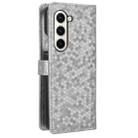 For Samsung Galaxy Z Fold6 5G Honeycomb Dot Texture Leather Phone Case(Silver) - 3