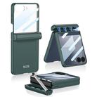 For Samsung Galaxy Z Flip7 5G GKK Integrated Magnetic Full Coverage Flip Phone Case with Pen Box+Pen(Night Green) - 1