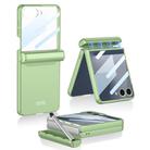 For Samsung Galaxy Z Flip7 5G GKK Integrated Magnetic Full Coverage Flip Phone Case with Pen Box+Pen(Green) - 1