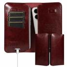 PU Flip Double Phone Card Slot Case, Size:17 x 9.5cm(Wine Red) - 2