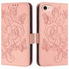 For iPhone SE 2022 / SE 2020 / 8 / 7 Embossed Rose RFID Anti-theft Leather Phone Case(Pink) - 2