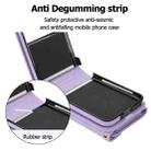 For Motorola Razr 40 Splicing Rhombic Texture Phone Case with Long & Short Lanyard(Purple) - 3