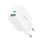 JOYROOM JR-TCF21 20W Dual Ports USB + Type-C Charger, Plug:EU Plug(White) - 1