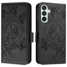 For Samsung Galaxy M15 5G / F15 5G Global Embossed Rose RFID Anti-theft Leather Phone Case(Black) - 2