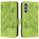 For Samsung Galaxy M34 5G / F34 5G Embossed Rose RFID Anti-theft Leather Phone Case(Green) - 2