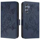 For Samsung Galaxy M34 5G / F34 5G Embossed Rose RFID Anti-theft Leather Phone Case(Dark Blue) - 2