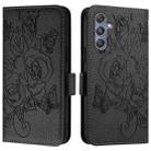 For Samsung Galaxy M34 5G / F34 5G Embossed Rose RFID Anti-theft Leather Phone Case(Black) - 2