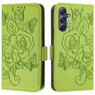 For Samsung Galaxy M54 5G Global / F54 5G Embossed Rose RFID Anti-theft Leather Phone Case(Green) - 2