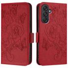 For Samsung Galaxy M55 / C55 5G Embossed Rose RFID Anti-theft Leather Phone Case(Red) - 2