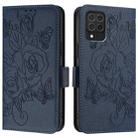 For Samsung Galaxy M62 / F62 4G Embossed Rose RFID Anti-theft Leather Phone Case(Dark Blue) - 2