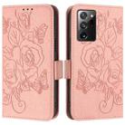 For Samsung Galaxy Note20 Ultra Embossed Rose RFID Anti-theft Leather Phone Case(Pink) - 2