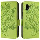 For Samsung Galaxy Xcover6 Pro Embossed Rose RFID Anti-theft Leather Phone Case(Green) - 2