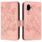 For Samsung Galaxy Xcover6 Pro Embossed Rose RFID Anti-theft Leather Phone Case(Pink) - 2