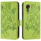 For Samsung Galaxy Xcover5 Embossed Rose RFID Anti-theft Leather Phone Case(Green) - 2