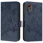 For Samsung Galaxy Xcover7 Embossed Rose RFID Anti-theft Leather Phone Case(Dark Blue) - 2