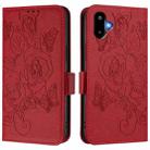 For Samsung Galaxy F06 5G / M06 5G Embossed Rose RFID Anti-theft Leather Phone Case(Red) - 2
