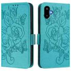 For Samsung Galaxy F06 5G / M06 5G Embossed Rose RFID Anti-theft Leather Phone Case(Light Blue) - 2