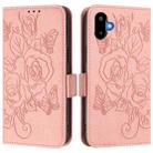 For Samsung Galaxy F06 5G / M06 5G Embossed Rose RFID Anti-theft Leather Phone Case(Pink) - 2
