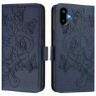 For Samsung Galaxy F06 5G / M06 5G Embossed Rose RFID Anti-theft Leather Phone Case(Dark Blue) - 2