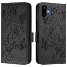 For Samsung Galaxy F06 5G / M06 5G Embossed Rose RFID Anti-theft Leather Phone Case(Black) - 2