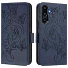 For Samsung Galaxy F16 5G / M16 5G Global Embossed Rose RFID Anti-theft Leather Phone Case(Dark Blue) - 2