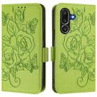 For Samsung Galaxy M56 5G Embossed Rose RFID Anti-theft Leather Phone Case(Green) - 2