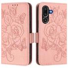 For Samsung Galaxy M56 5G Embossed Rose RFID Anti-theft Leather Phone Case(Pink) - 2