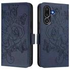 For Samsung Galaxy M56 5G Embossed Rose RFID Anti-theft Leather Phone Case(Dark Blue) - 2