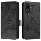 For Samsung Galaxy M56 5G Embossed Rose RFID Anti-theft Leather Phone Case(Black) - 2