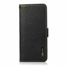 For Redmi 13 4G KHAZNEH Side-Magnetic Litchi Genuine Leather RFID Phone Case(Black) - 2