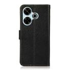 For Redmi 13 4G KHAZNEH Side-Magnetic Litchi Genuine Leather RFID Phone Case(Black) - 3