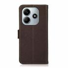 For Redmi Note 14 5G KHAZNEH Side-Magnetic Litchi Genuine Leather RFID Phone Case(Brown) - 3
