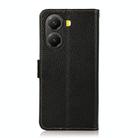 For Redmi Turbo 4 / Poco X7 Pro KHAZNEH Side-Magnetic Litchi Genuine Leather RFID Phone Case(Black) - 3