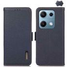 For Redmi Note 14S 4G KHAZNEH Side-Magnetic Litchi Genuine Leather RFID Phone Case(Blue) - 1