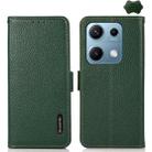 For Redmi Note 14S 4G KHAZNEH Side-Magnetic Litchi Genuine Leather RFID Phone Case(Green) - 1