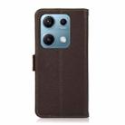 For Redmi Note 14S 4G KHAZNEH Side-Magnetic Litchi Genuine Leather RFID Phone Case(Brown) - 3