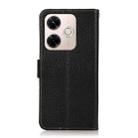 For Redmi 13x KHAZNEH Side-Magnetic Litchi Genuine Leather RFID Phone Case(Black) - 3