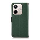 For Redmi 13x KHAZNEH Side-Magnetic Litchi Genuine Leather RFID Phone Case(Green) - 3