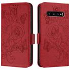 For Samsung Galaxy S10 Embossed Rose RFID Anti-theft Leather Phone Case(Red) - 2