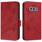 For Samsung Galaxy S10e Embossed Rose RFID Anti-theft Leather Phone Case(Red) - 2